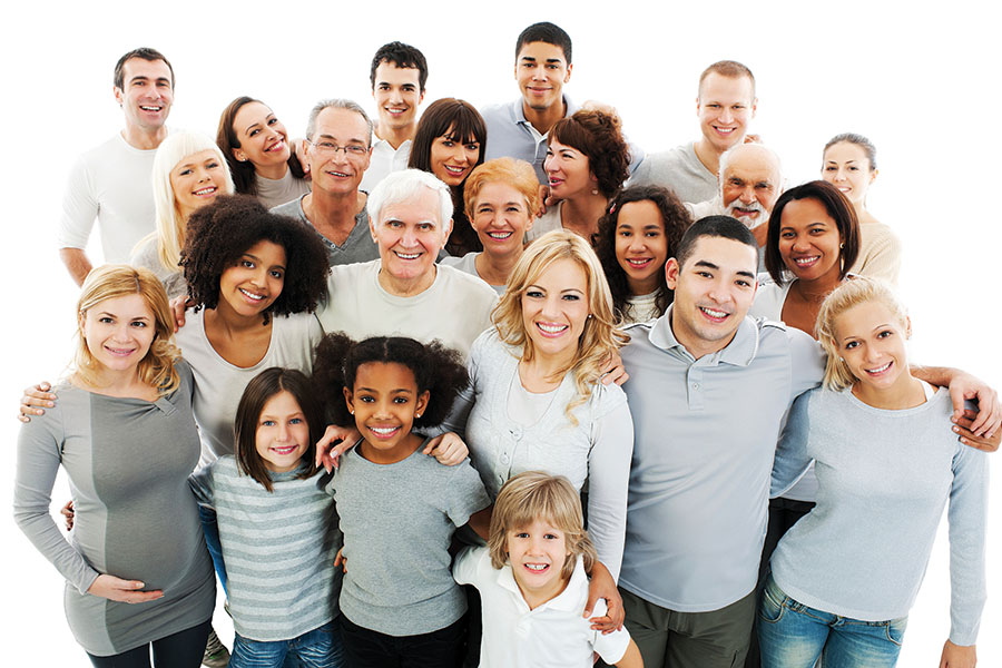 Group of happy patients